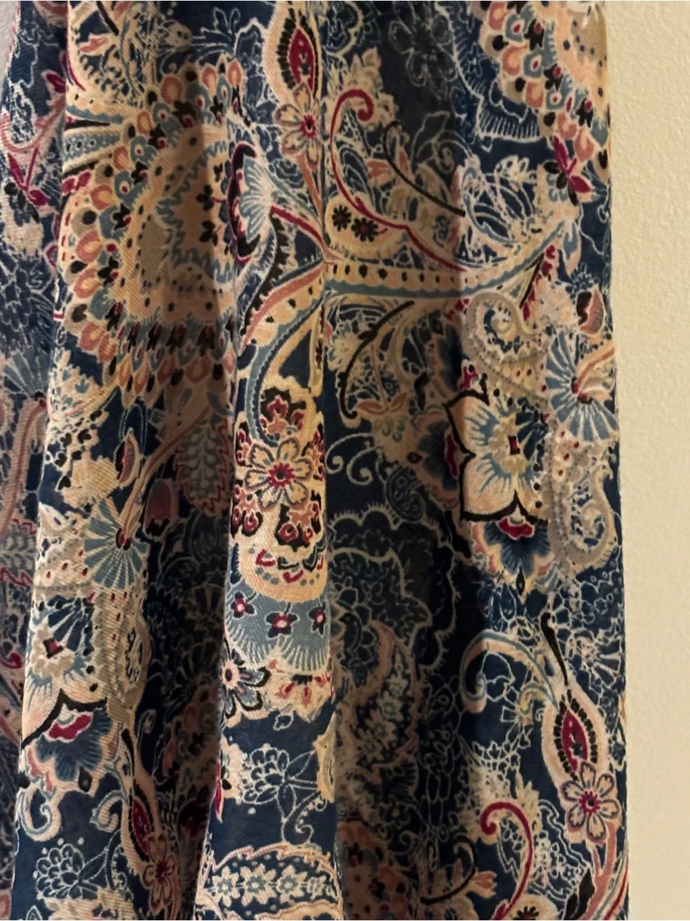VTG striking dark multi paisley scarf features an intricate vtg inspired floral